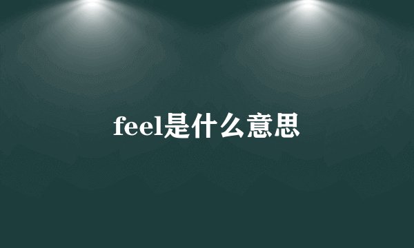 feel是什么意思