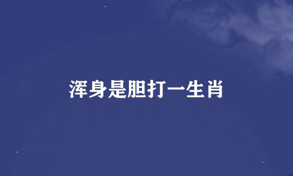浑身是胆打一生肖