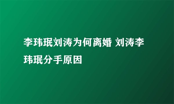 李玮珉刘涛为何离婚 刘涛李玮珉分手原因