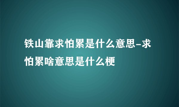 铁山靠求怕累是什么意思-求怕累啥意思是什么梗