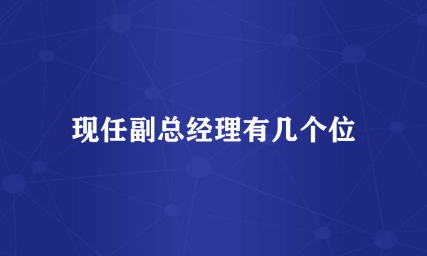现任副总经理有几个位