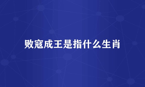 败寇成王是指什么生肖