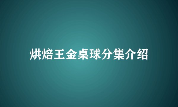 烘焙王金桌球分集介绍