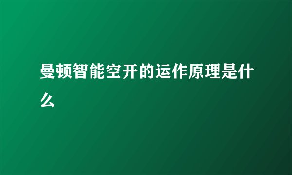 曼顿智能空开的运作原理是什么