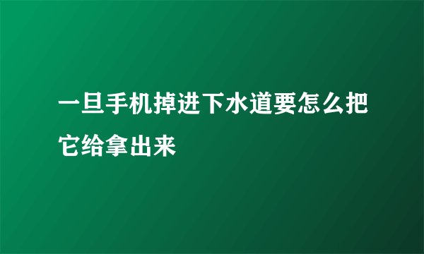 一旦手机掉进下水道要怎么把它给拿出来