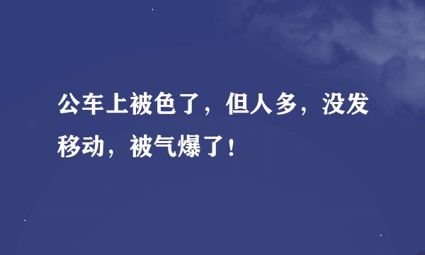 公车上被色了，但人多，没发移动，被气爆了！