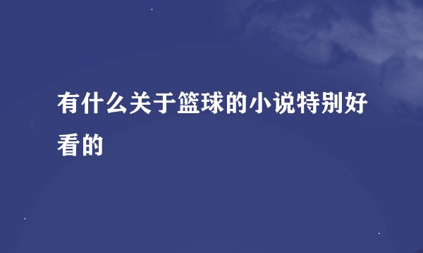 有什么关于篮球的小说特别好看的