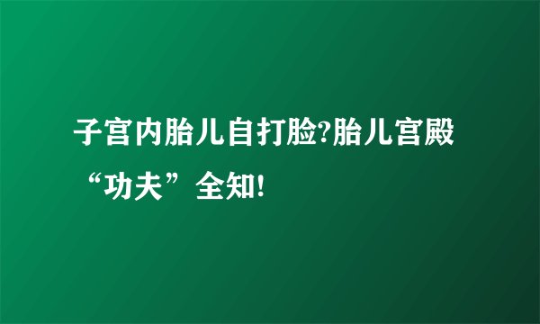 子宫内胎儿自打脸?胎儿宫殿“功夫”全知!