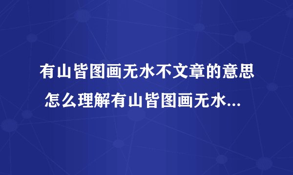有山皆图画无水不文章的意思 怎么理解有山皆图画无水不文章的意思