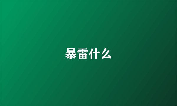 暴雷什么