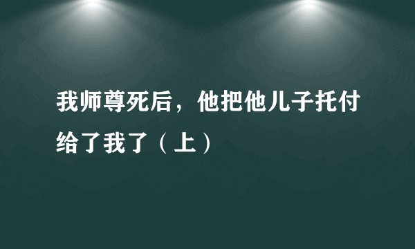 我师尊死后，他把他儿子托付给了我了（上）