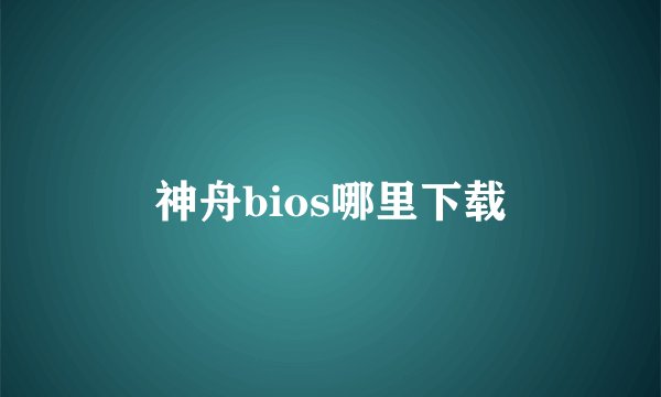 神舟bios哪里下载