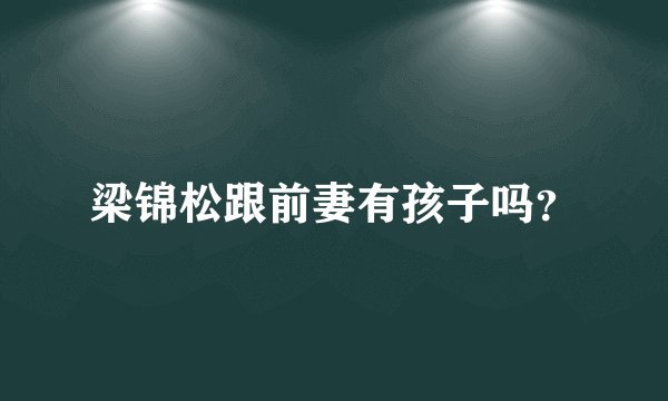 梁锦松跟前妻有孩子吗?