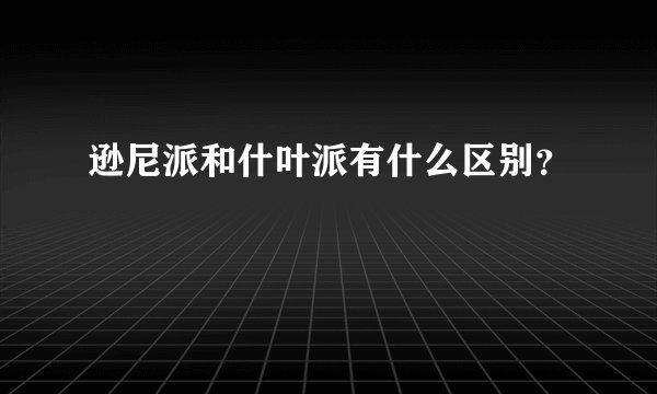 逊尼派和什叶派有什么区别？