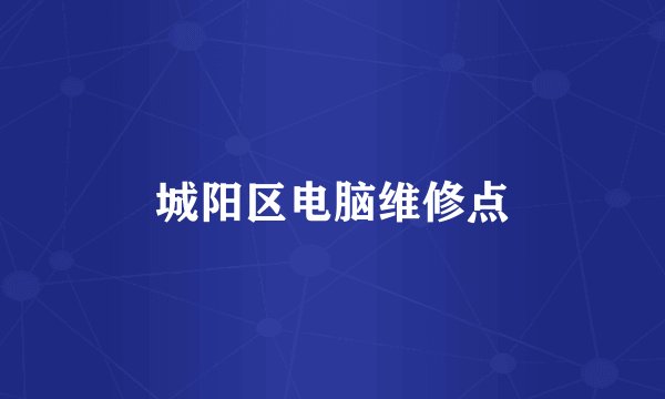 城阳区电脑维修点