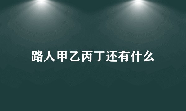 路人甲乙丙丁还有什么