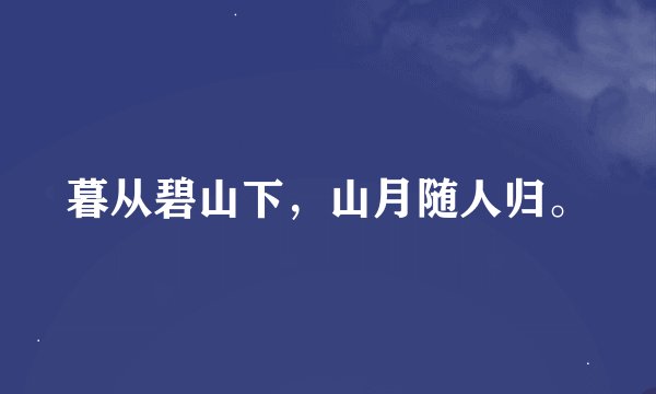 暮从碧山下，山月随人归。