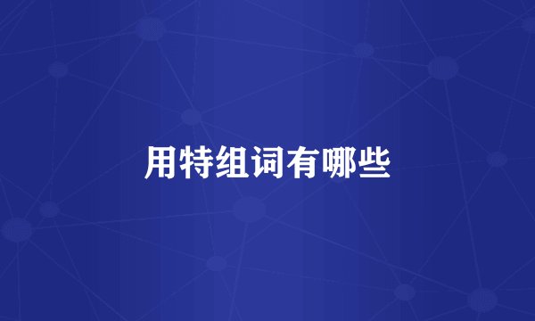 用特组词有哪些