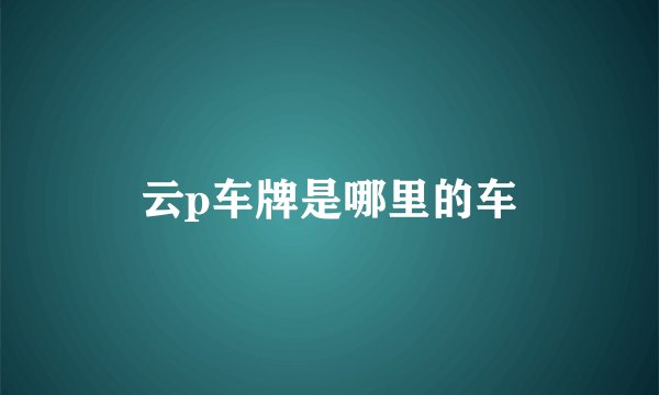 云p车牌是哪里的车