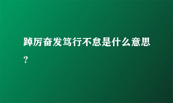 踔厉奋发笃行不怠是什么意思？