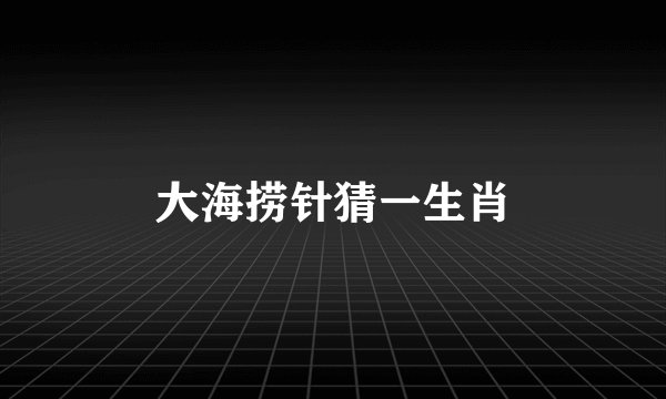 大海捞针猜一生肖