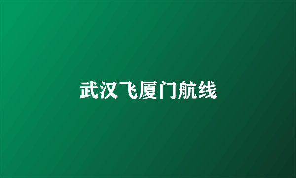 武汉飞厦门航线