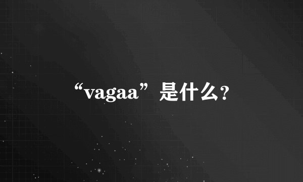 “vagaa”是什么？