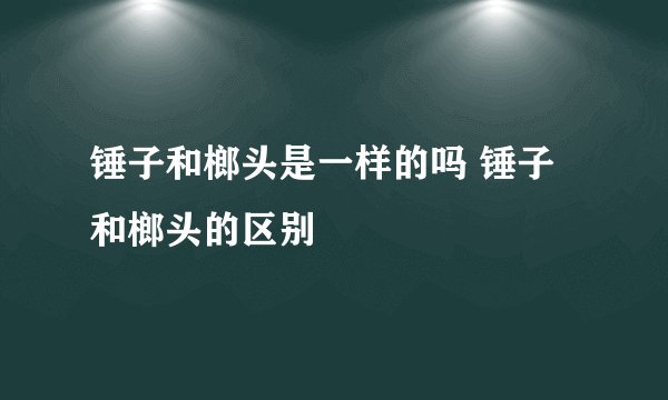 锤子和榔头是一样的吗 锤子和榔头的区别
