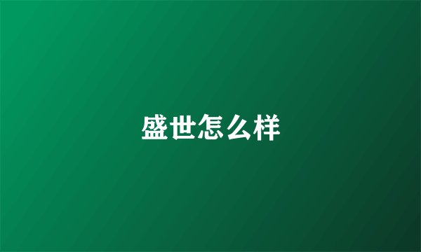 盛世怎么样