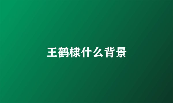王鹤棣什么背景