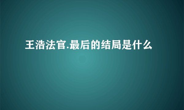 王浩法官.最后的结局是什么