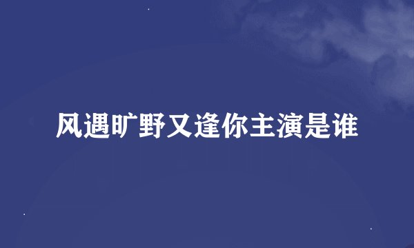 风遇旷野又逢你主演是谁