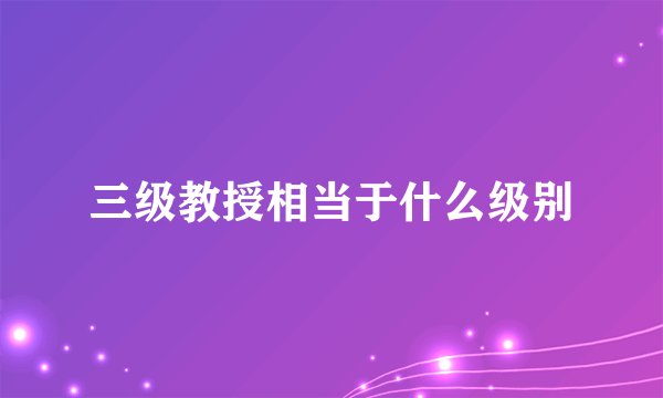 三级教授相当于什么级别