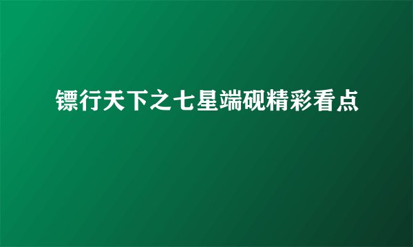 镖行天下之七星端砚精彩看点