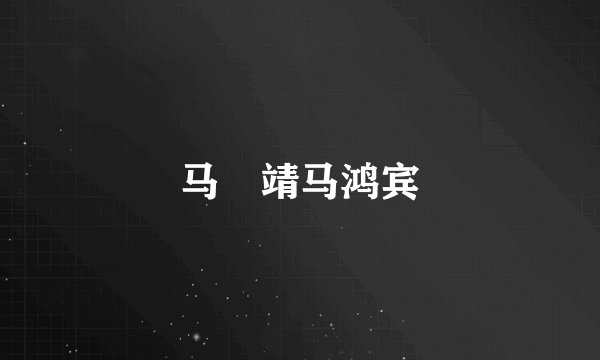 马惇靖马鸿宾