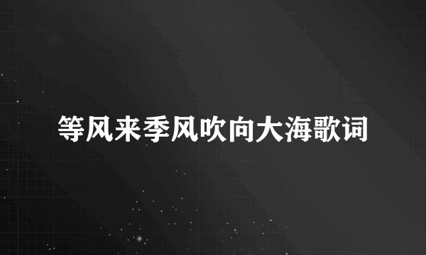等风来季风吹向大海歌词