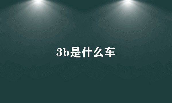 3b是什么车