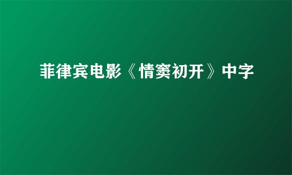 菲律宾电影《情窦初开》中字