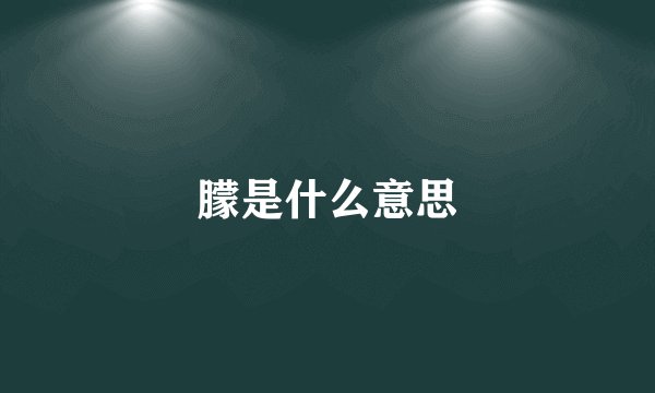 朦是什么意思