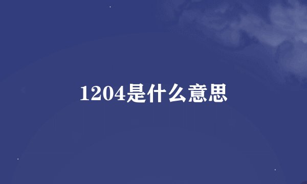 1204是什么意思