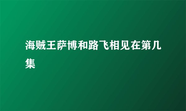 海贼王萨博和路飞相见在第几集