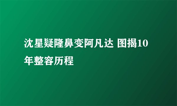 沈星疑隆鼻变阿凡达 图揭10年整容历程