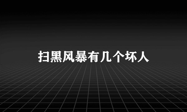 扫黑风暴有几个坏人