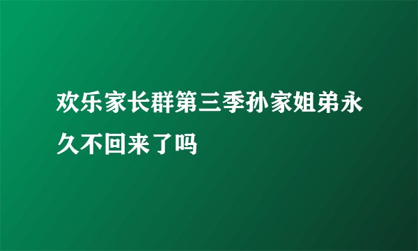 欢乐家长群第三季孙家姐弟永久不回来了吗
