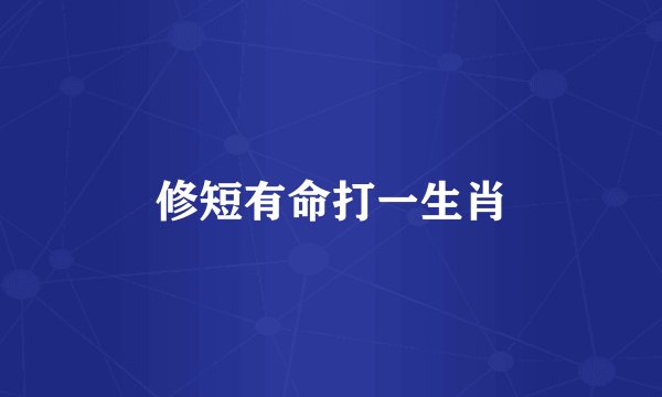修短有命打一生肖