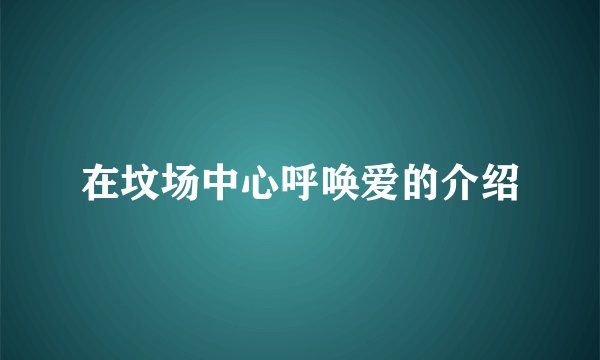 在坟场中心呼唤爱的介绍