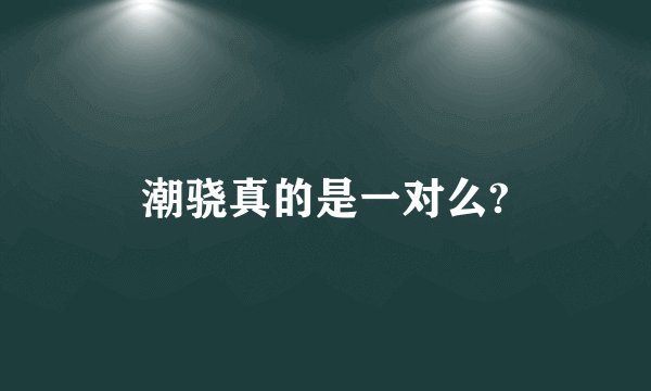 潮骁真的是一对么?