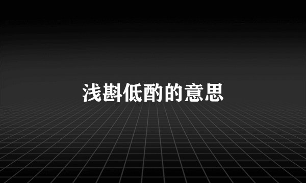 浅斟低酌的意思