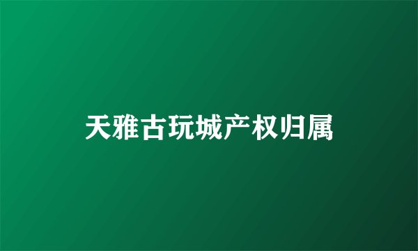 天雅古玩城产权归属