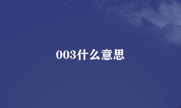 003什么意思